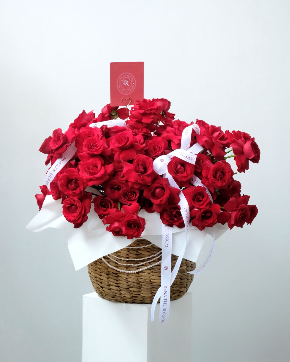 Basket of Roses - Red