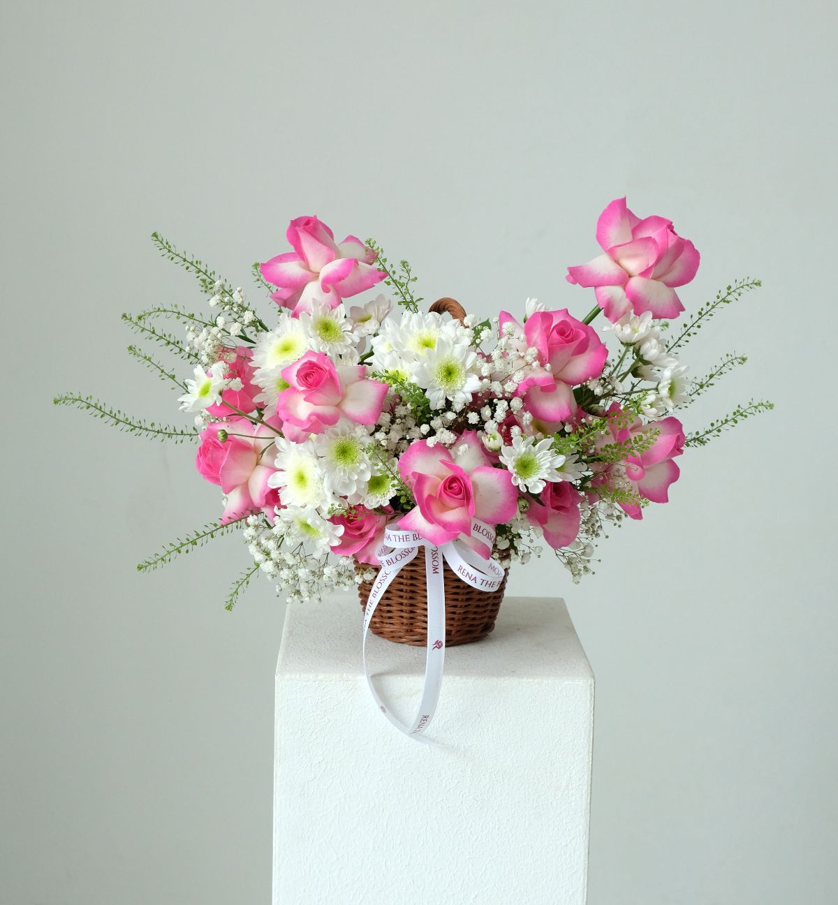 Petal Pop - Hot pink roses, white aster & baby breath — playful petal pop. - Rena The Blossom Jakarta